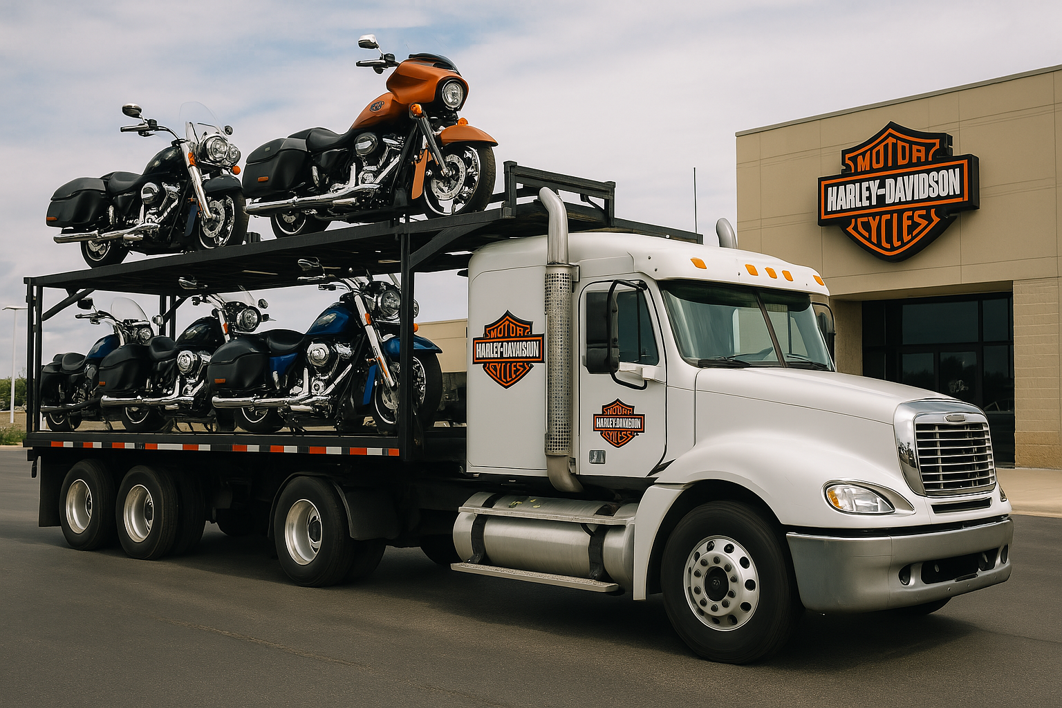 who ships harley davidson motorcycles to dealerships ?
